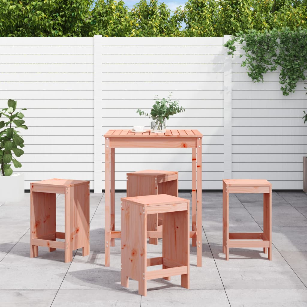 5 Piece Garden Bar Set Solid Douglas Fir Wood