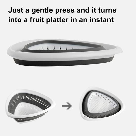 Foldable Basket Kitchen with Hanging Holes Drain Strainer