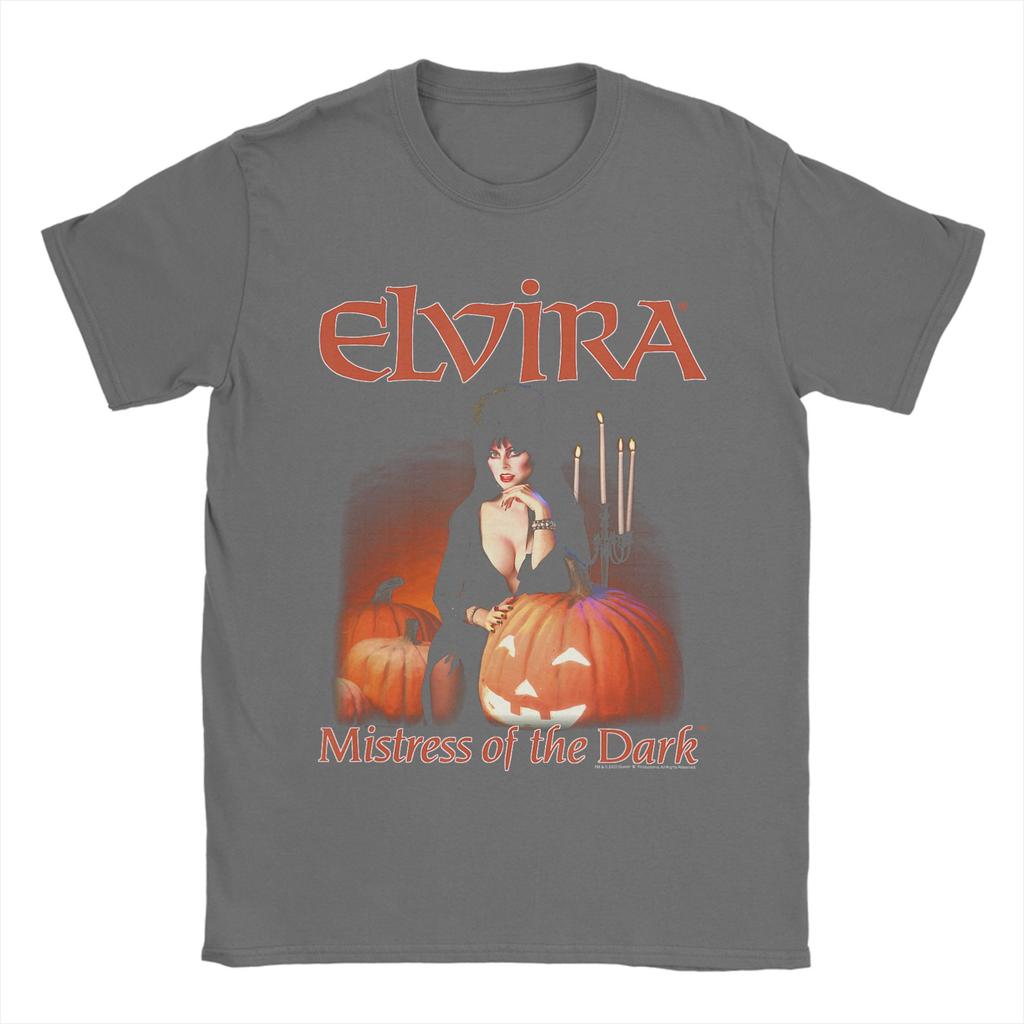 Elvira Mistress of The Dark Pumpkin Halloween Unisexs T Shirts Tee Shirt Short Sleeve Round Neck TShirts 100 Cotton Classic Tops