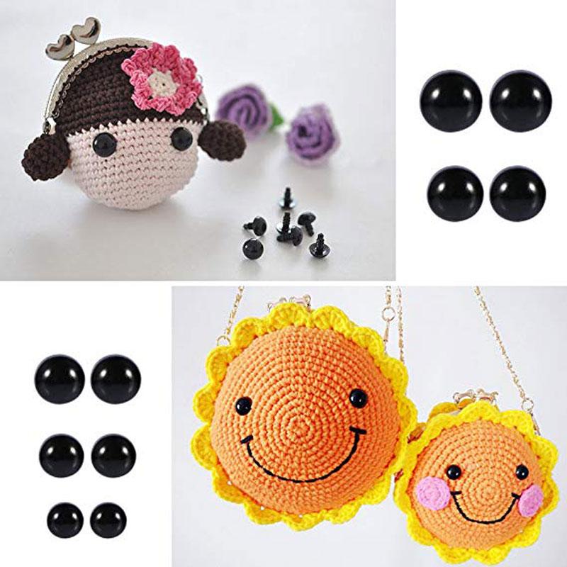 100 Pcs/box Black Plastic Eye Toy Accessories Black Screw Eye Toy Accessories Plush Doll DIY Eyes G414