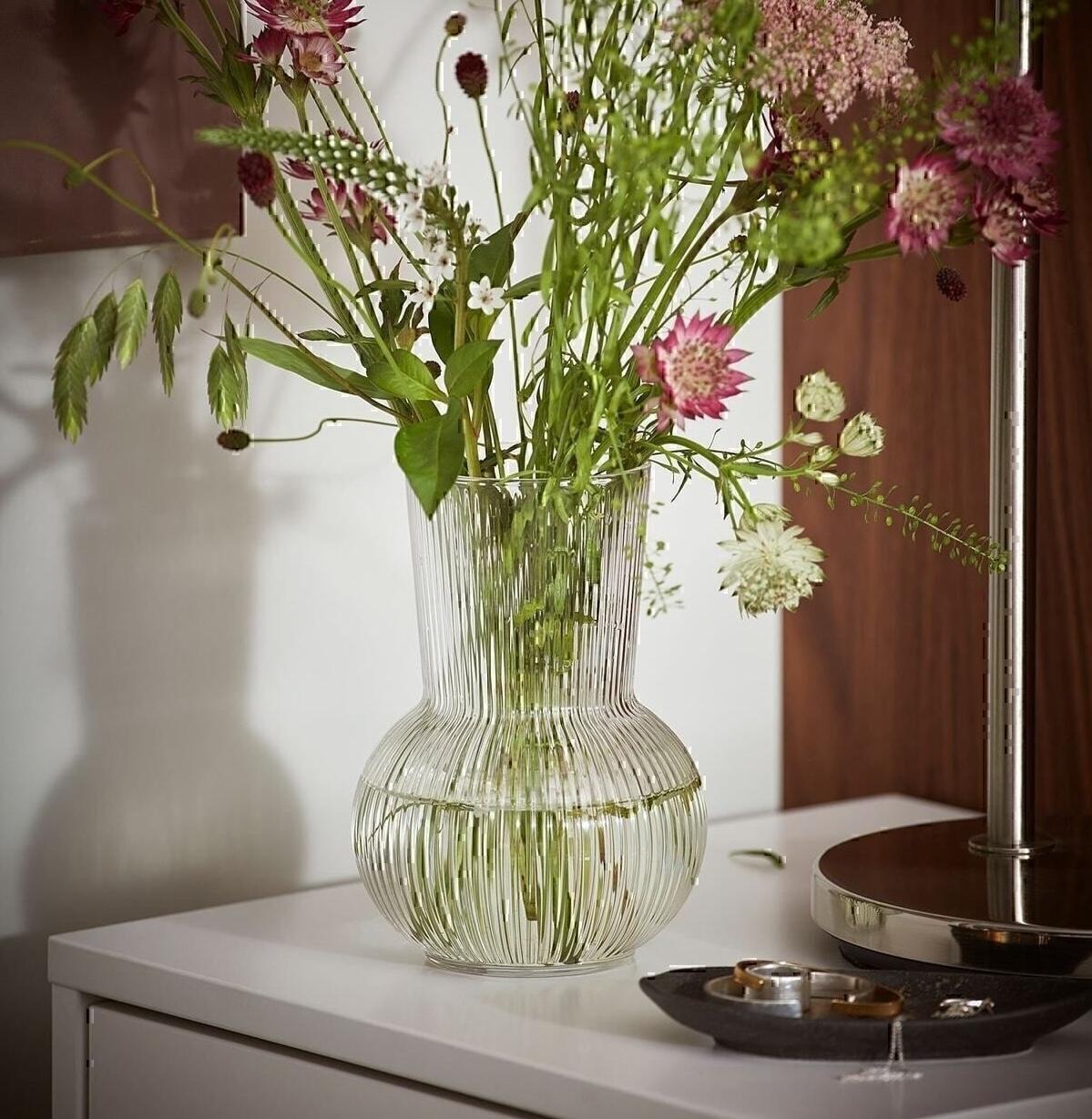 

Decorative Vase Small Carafe 17 Cm Transparent Glass Standart білий