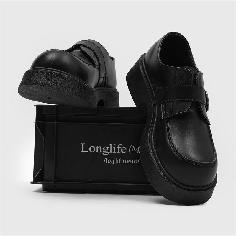 

Мужские 2025 Осень Британский Стиль Ретро Деловой Повседневный Кожа Толстая Подошва Увеличение Роста Дерби 41