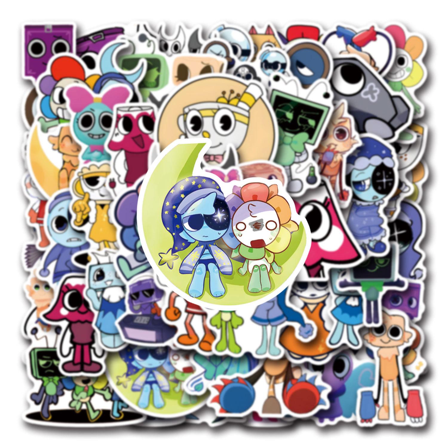 Wucifang Jewelry Unisex Kids Red 50Pcs Dandys World Stickers Waterproof Decals For Scrapbooking Phone Luggage Skateboard Graffiti Toy