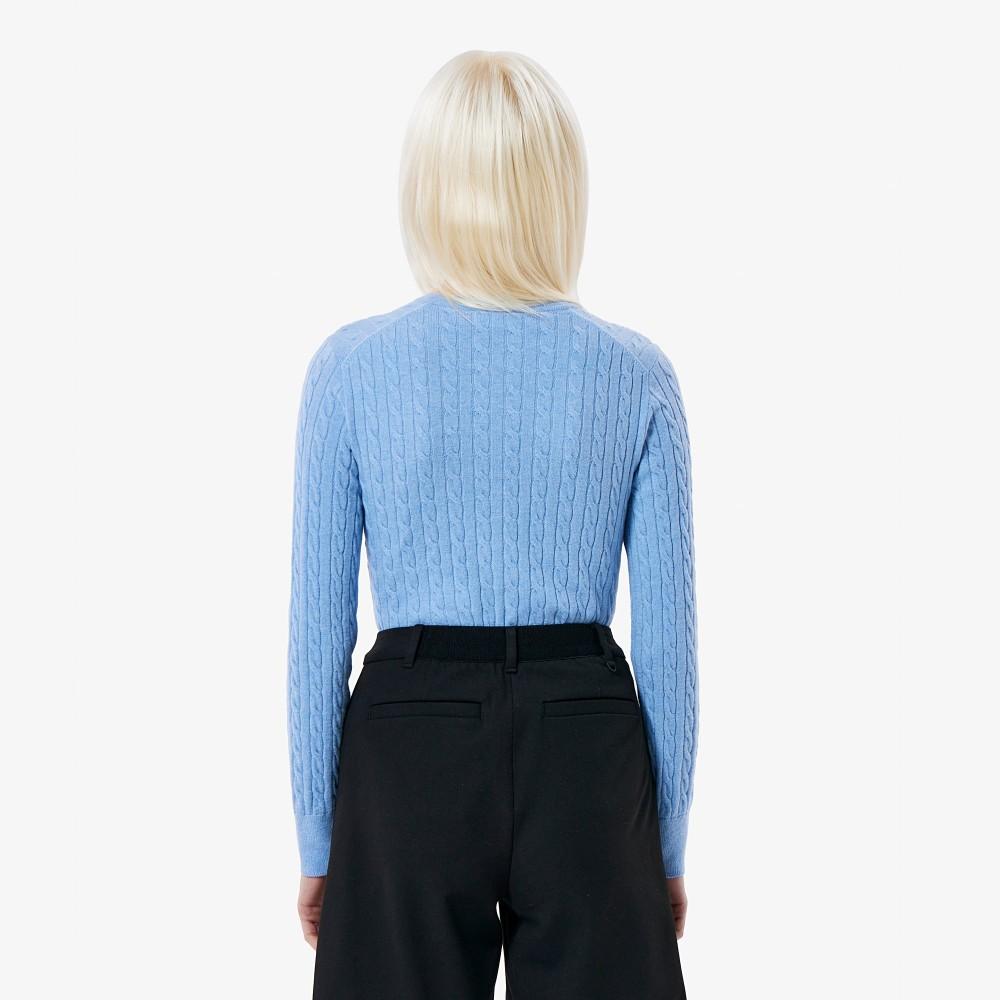 [lacoste] Women's Cable Crew Neck Cardigan AF092E-55NHBP