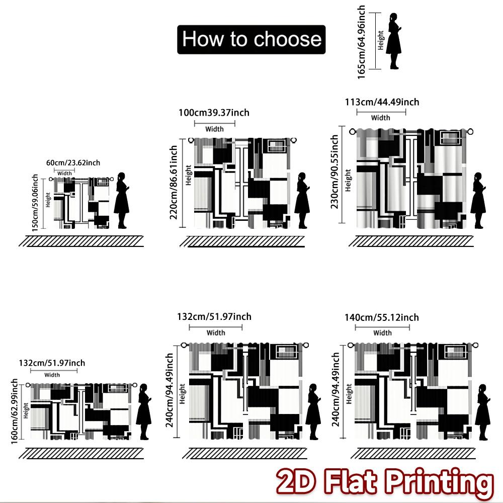 2D flat Photography Backdrop Popular Party Backdrop Black and White Geometric Shapes 100% Polyester Festive Wall Decor Use