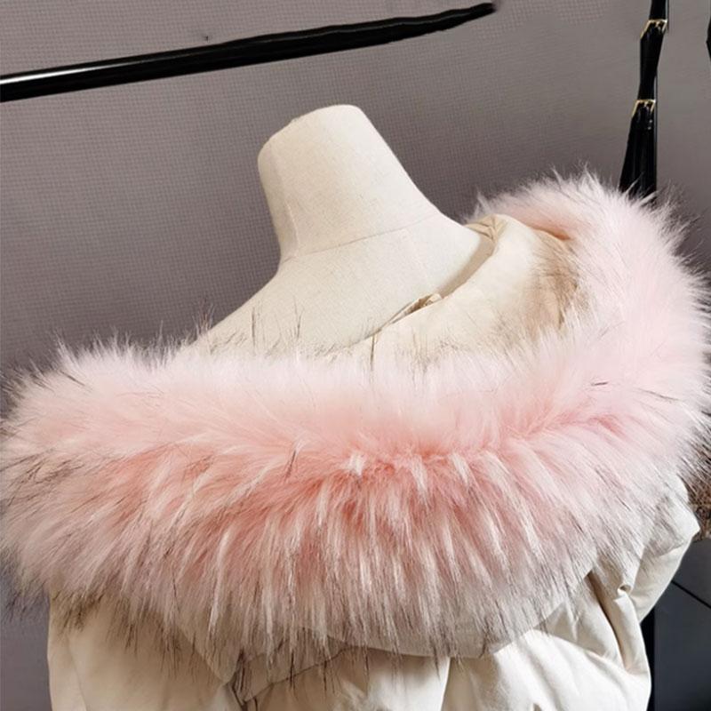 1m Imitation Waschbärfell Spitze DIY Pelzkragen Spitze für Schal Hut Mantel Nähen Bekleidungszubehör Mode Pelzbesetzte Dekoration