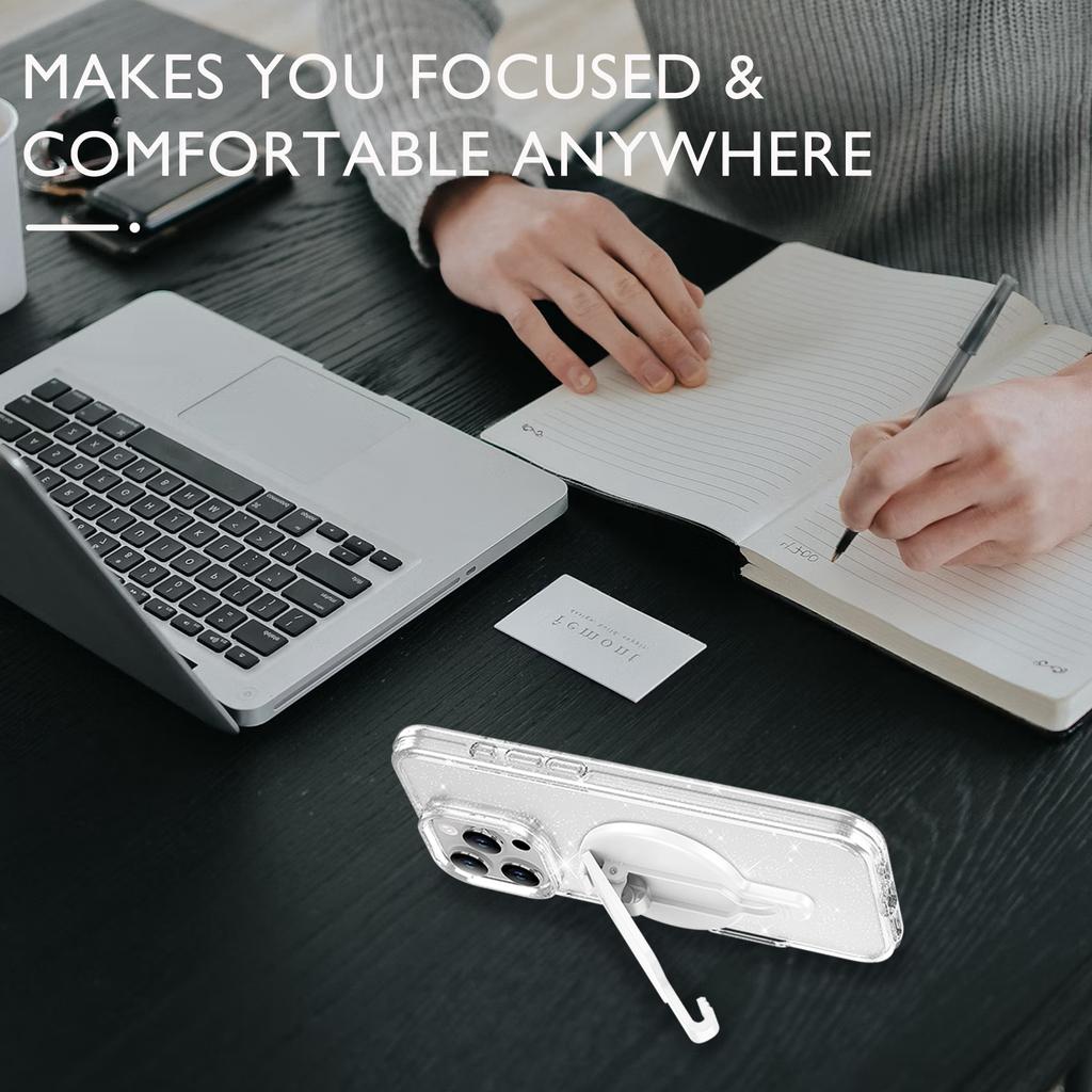Magnetic Phone Mount Stand Multi-Functional Holder Anti-Drop for Belt Clip/Desktop/Computer Clip