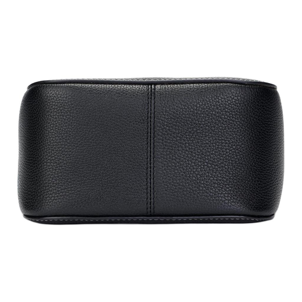 Tory Burch Thea Solid Color Embossed Letter Logo Leather Bucket Bag Women handbags Black 144690-001