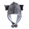 Tiger Animal Earflap Cap Pig Ear Protection Hat Kawaii Plush Beanies  Women