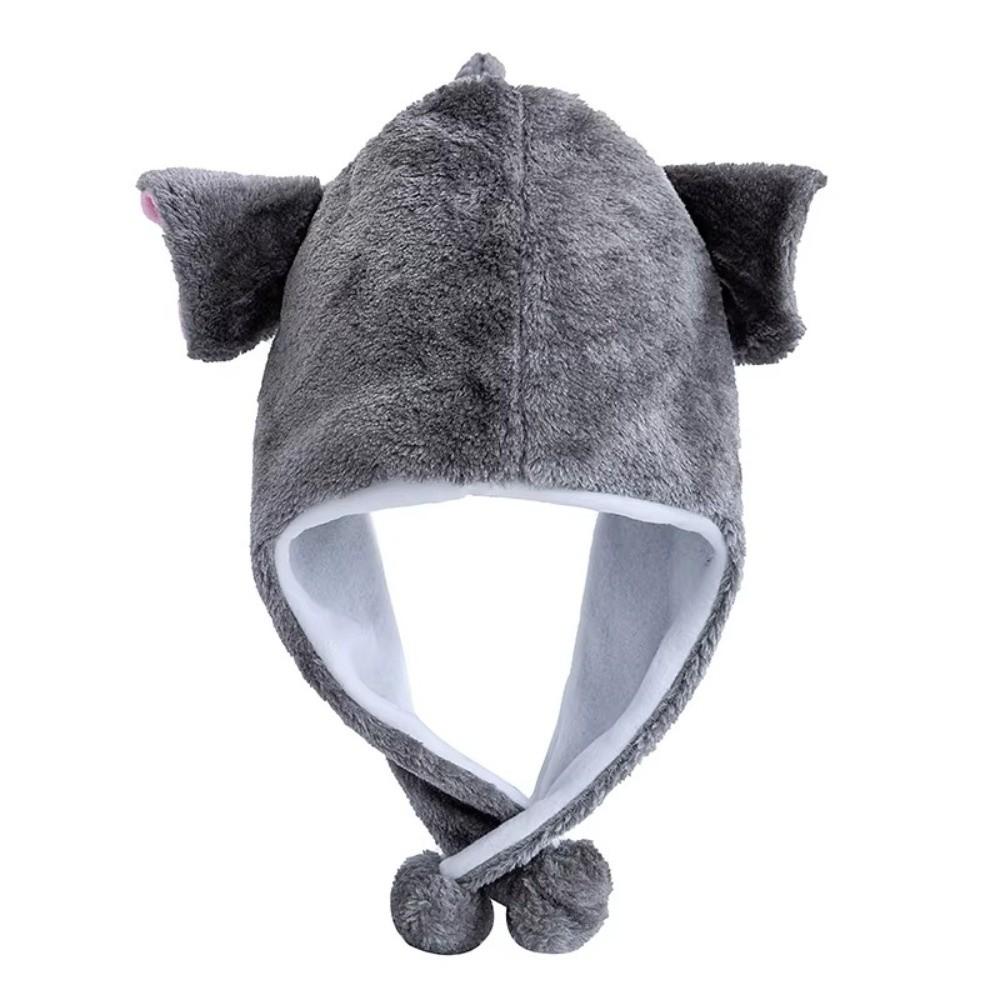 Tiger Animal Earflap Cap Pig Ear Protection Hat Kawaii Plush Beanies Women