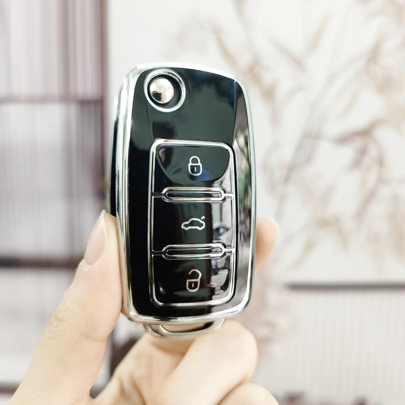 Compatible Key Case for Volkswagen Sagitar, Tiguan L, Lamando, Bora, Polo, Tayron, Langyi, Golf 7 - Protective Shell Buckle