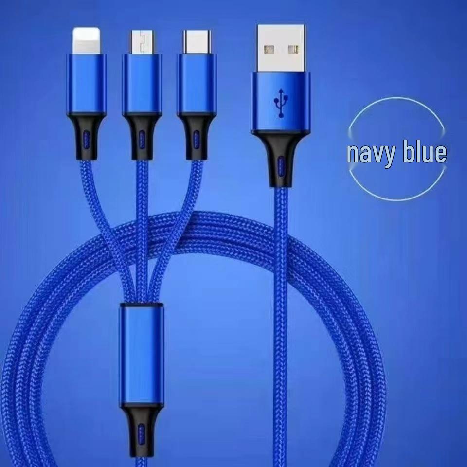 2.8A Pleciony Kabel Danych Wielofunkcyjny Trzy w Jednym do Szybkiego Ładowania