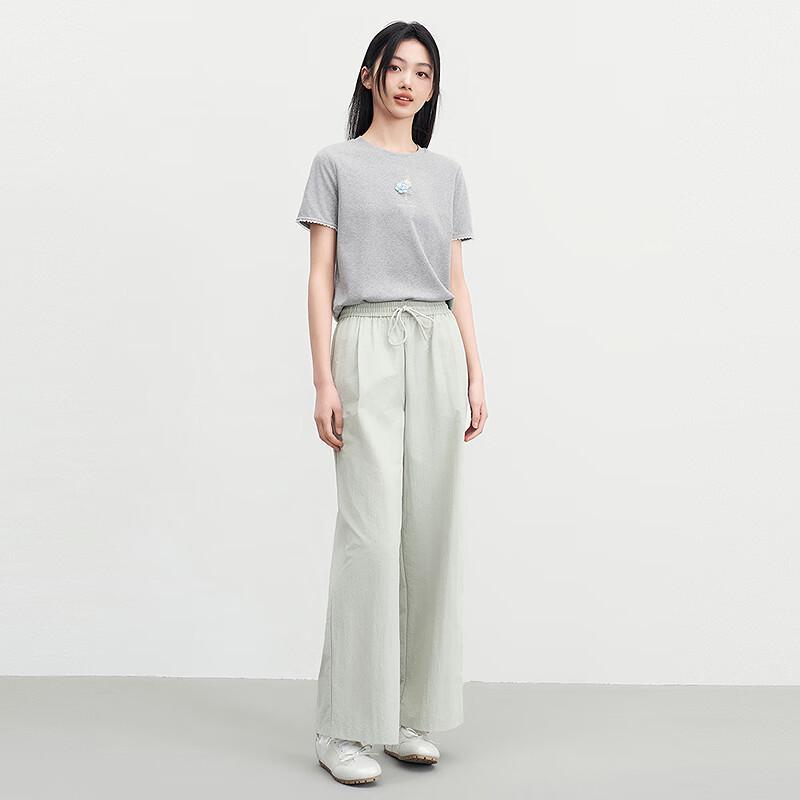 LED'IN Little Color Shield Elastic Waist Wide-Leg UV Protection Casual Pants