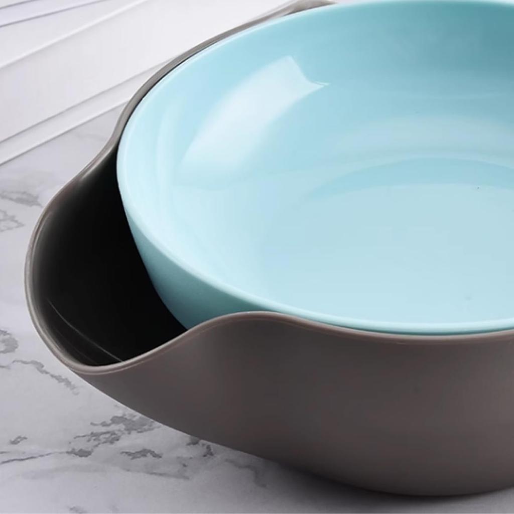 Dual Compartment Snack Bowl Pistachio, Shell Storage with Non-Slip Base, for Nuts Candy Fruit Serving