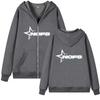 Fashion, trendy brand letter print loose fleece zipper sweater Y2K hip-hop streetwear men's and women's jumper