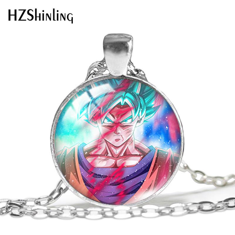 Stunning Seven Dragon Balls Anime Jewelry Necklace With Geometric Glass Pendant