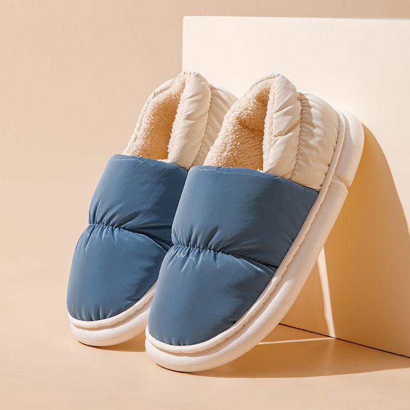 "Men's 2024 Cozy Cotton Slippers: Warm, Thick Sole, Non-Slip for Fall/Winter Indoor Comfort"