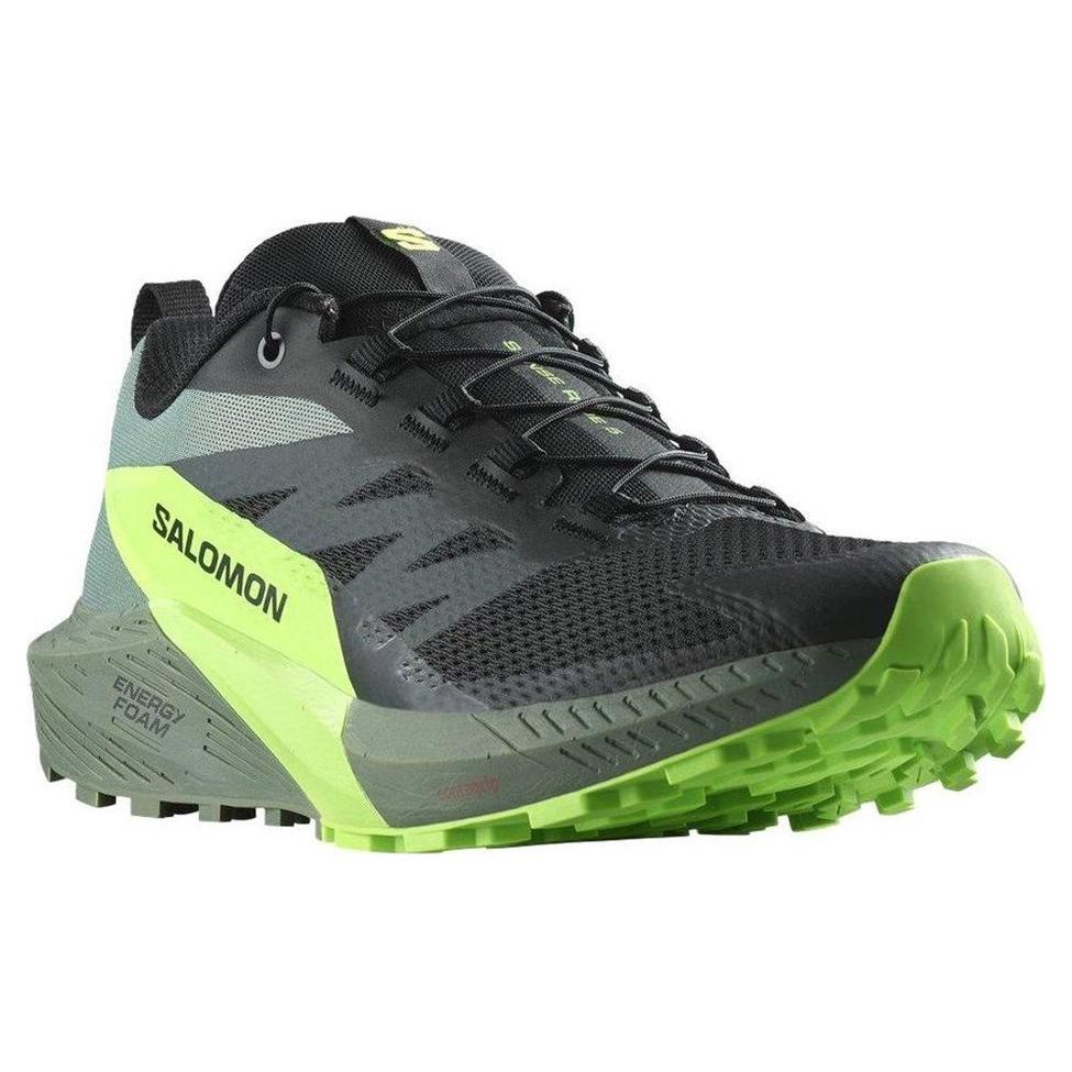 Salomon Sense Ride 5 Casual Comfortable Professional Shock Absorption Non-Slip Low-Top Outdoor Functional Shoes Unisex Shoes Black Green 473111