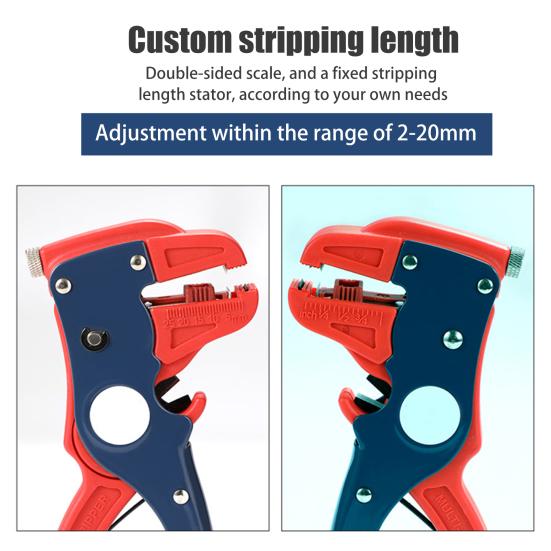 Self Adjusting Wire Stripper with Depth Stop Non-Slip Handle Ergonomic Design Easy To Use Portable Wire Stripper