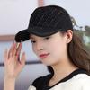 Summer Mesh Baseball Cap for Men Women Shiny Rhinestone Sun Visor Hat Outdoor Empty Top Hat for Beach Golf Tennis Baseball