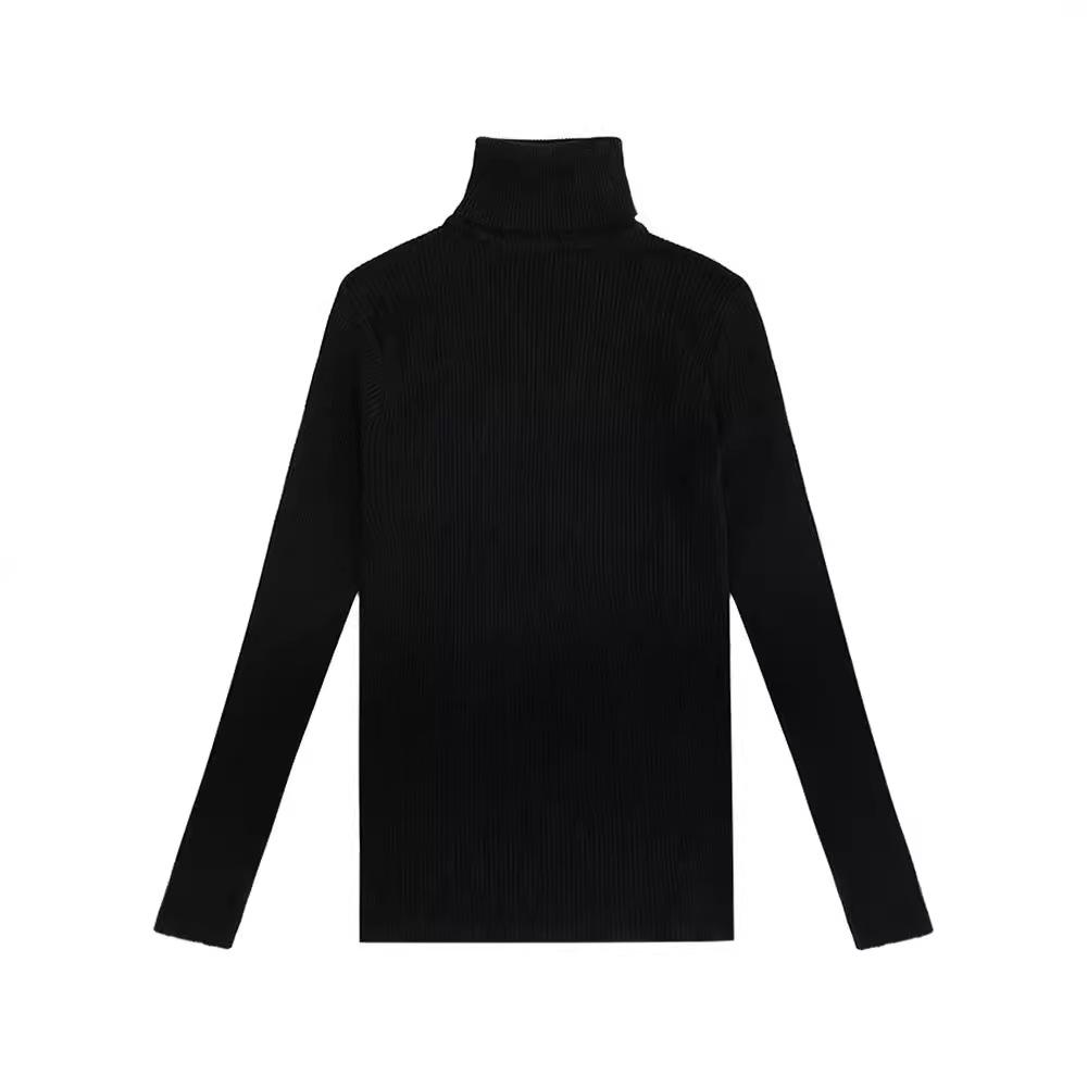 Dolcevita Pullover Maglioni Donna Autunno Inverno Primer Camicia Manica lunga Corta Slim fit Maglione aderente Solido