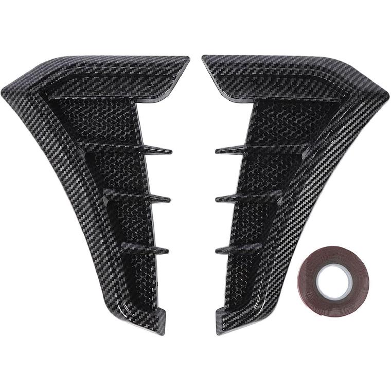 Side Vent Trim 1 Pair Side Vent Trim Sporty Look Enhanced Performance Side Mudguard Air Wing Vent Trim Sticker for 1 Series E90 E91 (Carbon Fiber