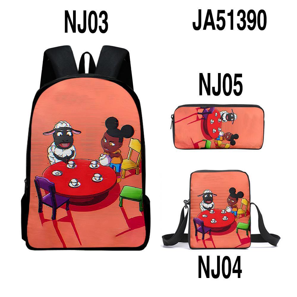 Classic Amanda the Adventurer 3D Print 3pcs/Set Pupil School Bags Laptop Daypack Backpack Inclined Shoulder Bag Pencil Case