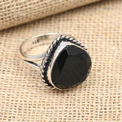Black Spinel Gemstone Handmade 925 Solid Sterling Silver Jewelry Ring For Her