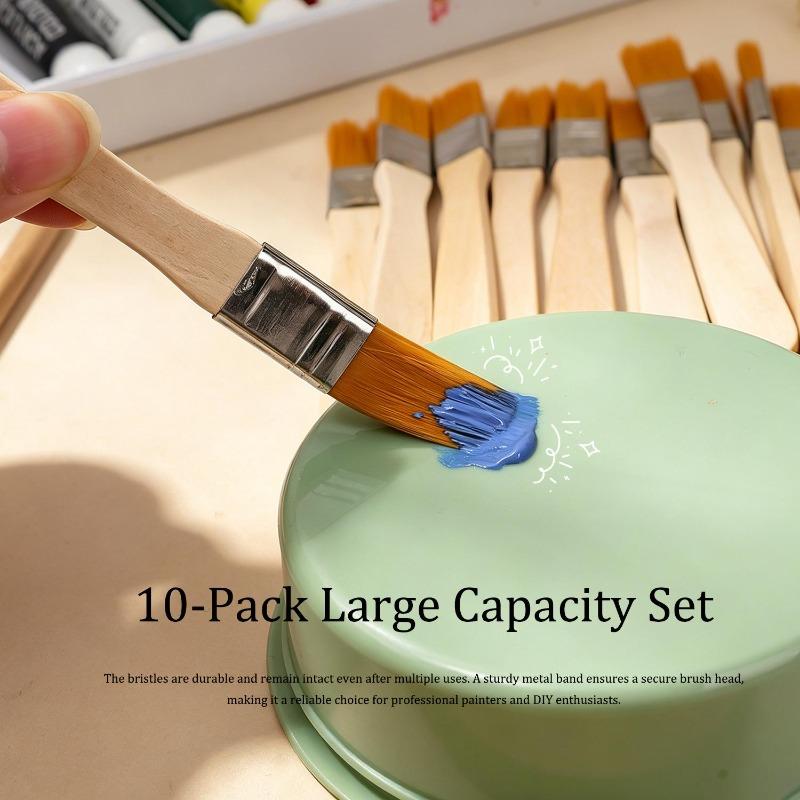 10/50pcs Wooden Handle Paint Brushes DIY Art Paintings Craft Brushes Cabinets Fences Edge Brushes Oil Honey BBQ Cooking Tools