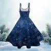 Women's Fashion Christmas Printed Sexy Strapless Gothic Cocktail Dress Punk, Vintage Dress.