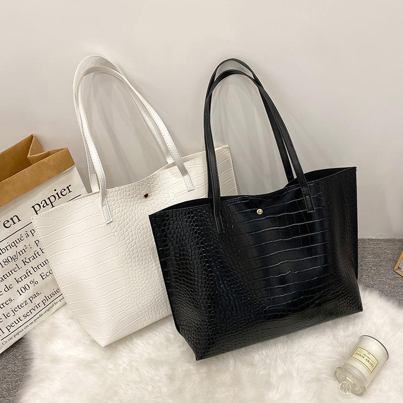 Women's Bag, New Street Trend Fashion, Crocodile Pattern Tote Bag, a Portable Large-capacity Bag.