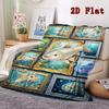 Fish Fantasia 2D Flat Pattern Flannel Blanket, High Quality All Seasons, Home Decor, Warmth and Comfort, Perfect for Christmas Gifts.