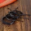 Personalized 4-Piece Black Bead & Leather Bracelet Set for Girls & Boys – Perfect for Parties & Festivals