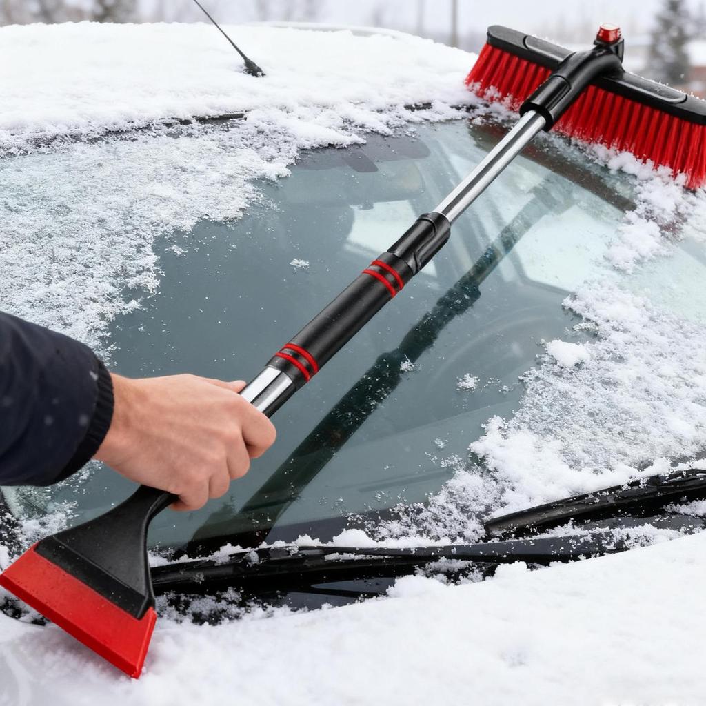 Car Snow Scraper Extendable Heavy Duty Ergonomic Winter Windshield Ice Removal Tool For Vehicle Truck SUV Window Frost Winter