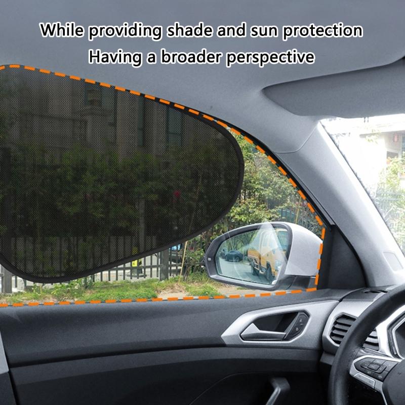 Mesh Car Side Window Shade 4 Piece Panel Set, Electrostatic Adsorption Privacy Protection Screen for Commute Parking
