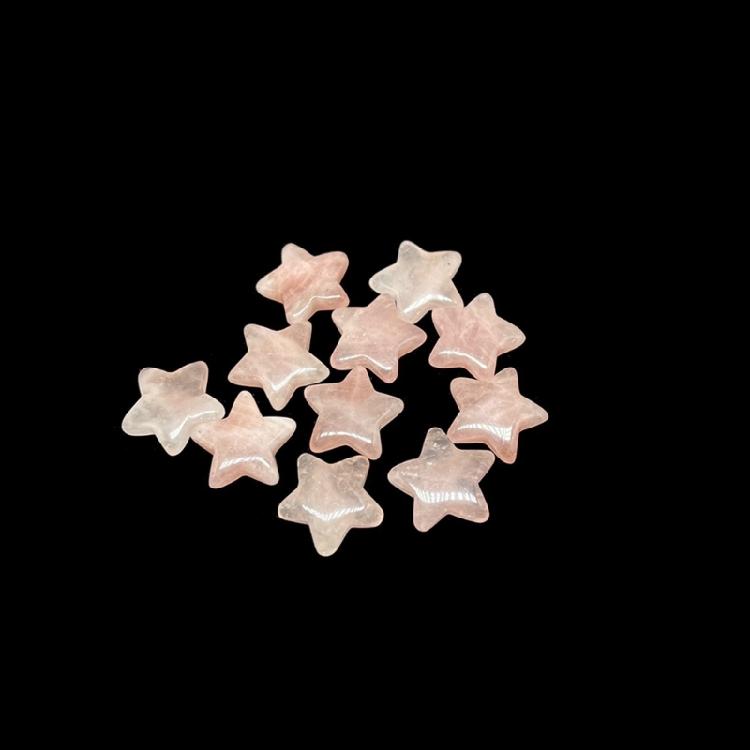 20Pcs Colorful Miniature Star Ornament 20x20mm Tiny Stone Star Decoration For Tabletop Bookshelf Festival Decoration
