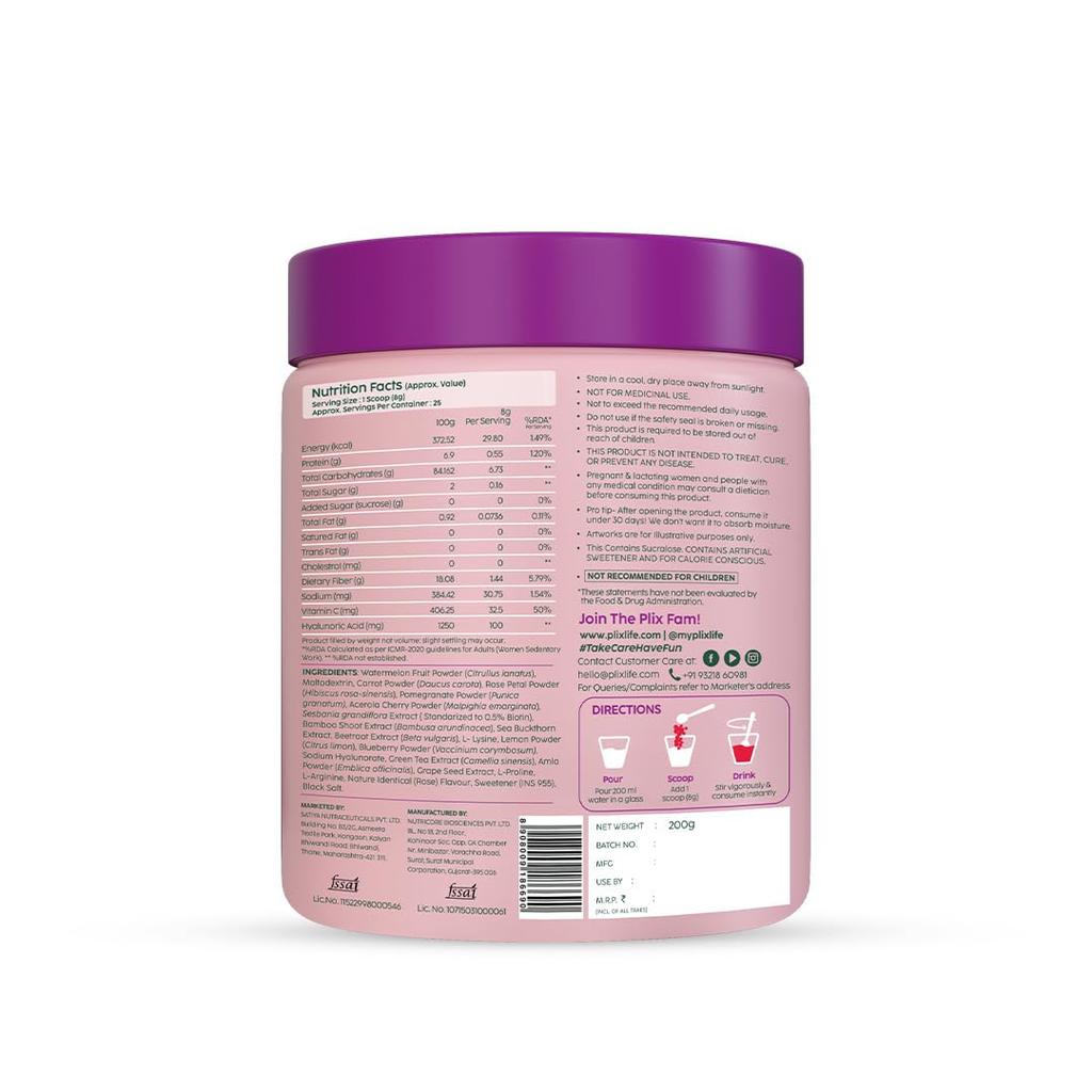 PLIX Pomegranate Peeling Potion & Collagen Powder Combo| 25% AHA, 2% BHA & Collagen| For Deep Exfoliation, Enhanced Skin Elasticity & Younger-Look