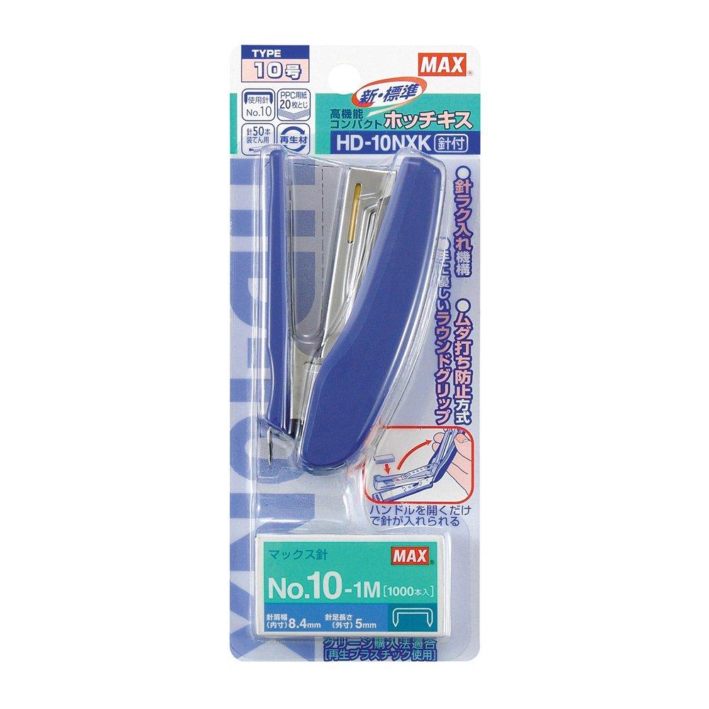 

MAX Blister with 10 Stapler, 20-Sheet Capacity, Pack, No. Staples, Blue, HD-10NXK синий