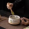 Japanese Ceramic Matcha Tea Set: Large Bowl, Whisk, Sieve, and Bamboo Whisk - 8 Pieces