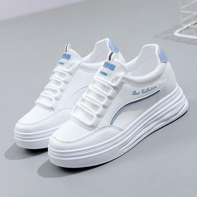 Women Contrast Color Sneakers  Casual Lace Up Outdoor Shoes Comfortable Low Top Skate Shoes Designer Platform Sports Shoes