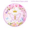 Butterfly Birthday Party Waterproof Tablecloth Spring Summer Outdoor Butterfly Party Table Decor Girl Birthday Party Supplies