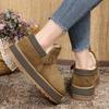 Winter Buckle Detor Ankle Boots Women Fashion Shiny Thick Bottom Snow Boots Woman Faux Suede Short Plush Warm Snow Boots Female