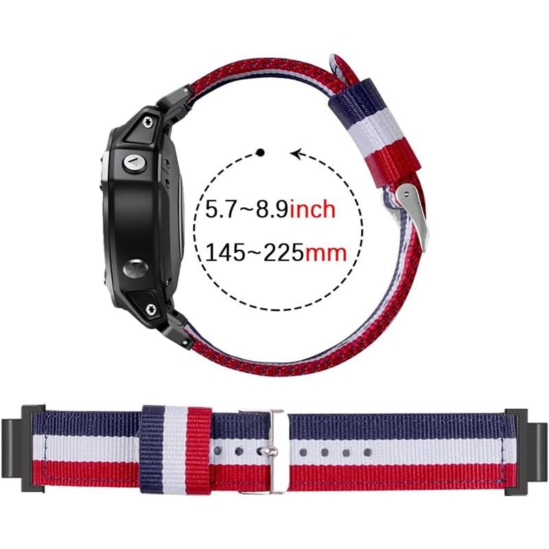 Nylon Strap for Garmin Forerunner 235 735 230 220 630 620 Stripe Stitching Color Watch Band for Approach S20 S6 Wriststrap Bracelet Metal Connectors