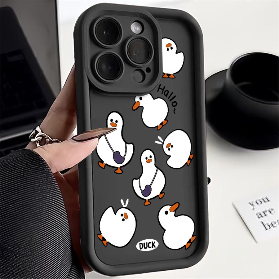Stylish Cartoon Duck Case for iPhone 17 Pro Max 15 Plus 11 13 17e 16 Air 12 Pro 14 Phone Cover