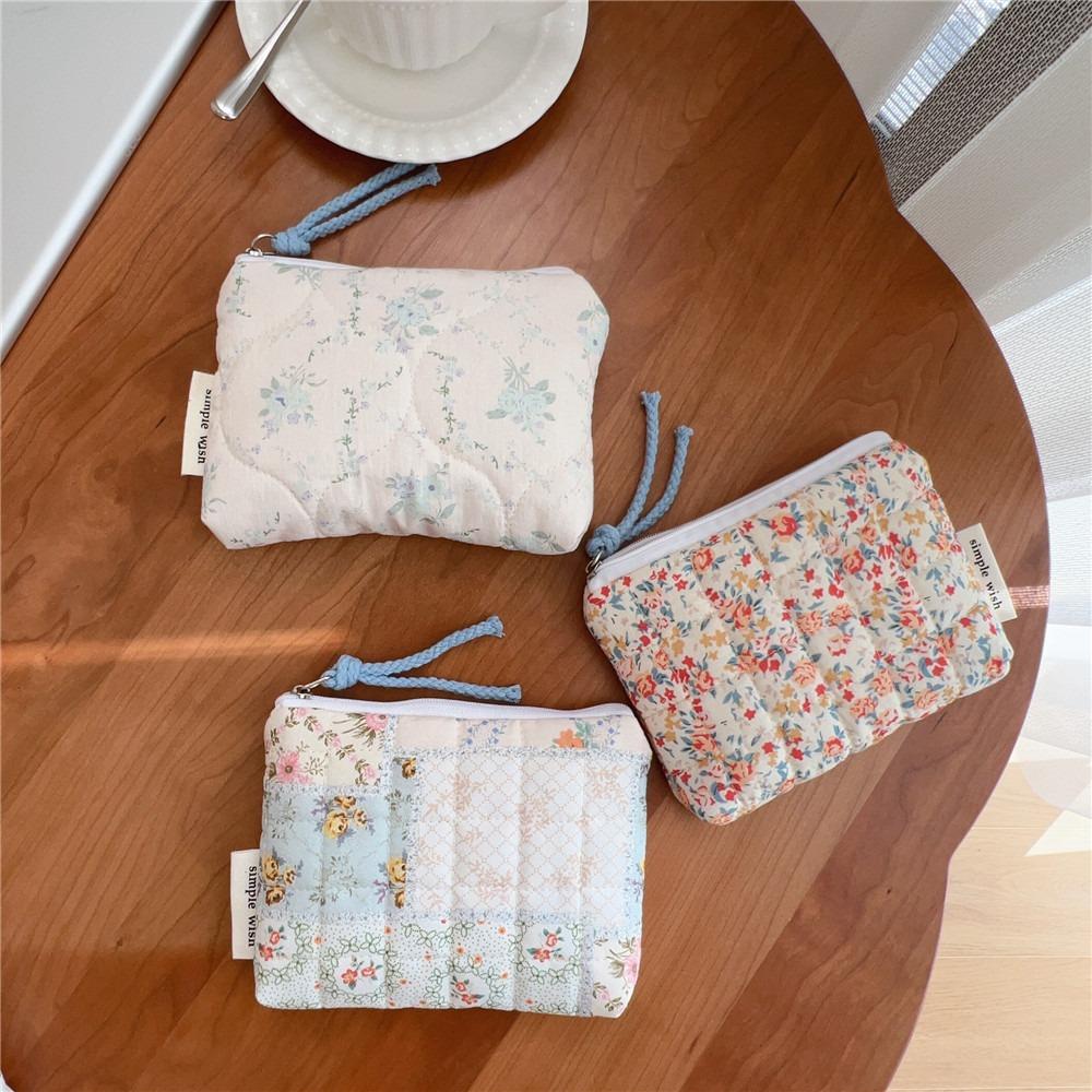 

Хлопковая косметичка, стеганая сумка для помады, портативная сумка для монет для женщин