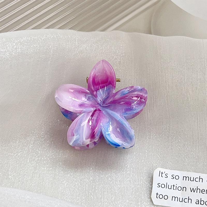 

Arcylic Flower Hair Claws Bohemia Flower Shark Clips Japanese And Korean Seaside Vacation Hair Accessories