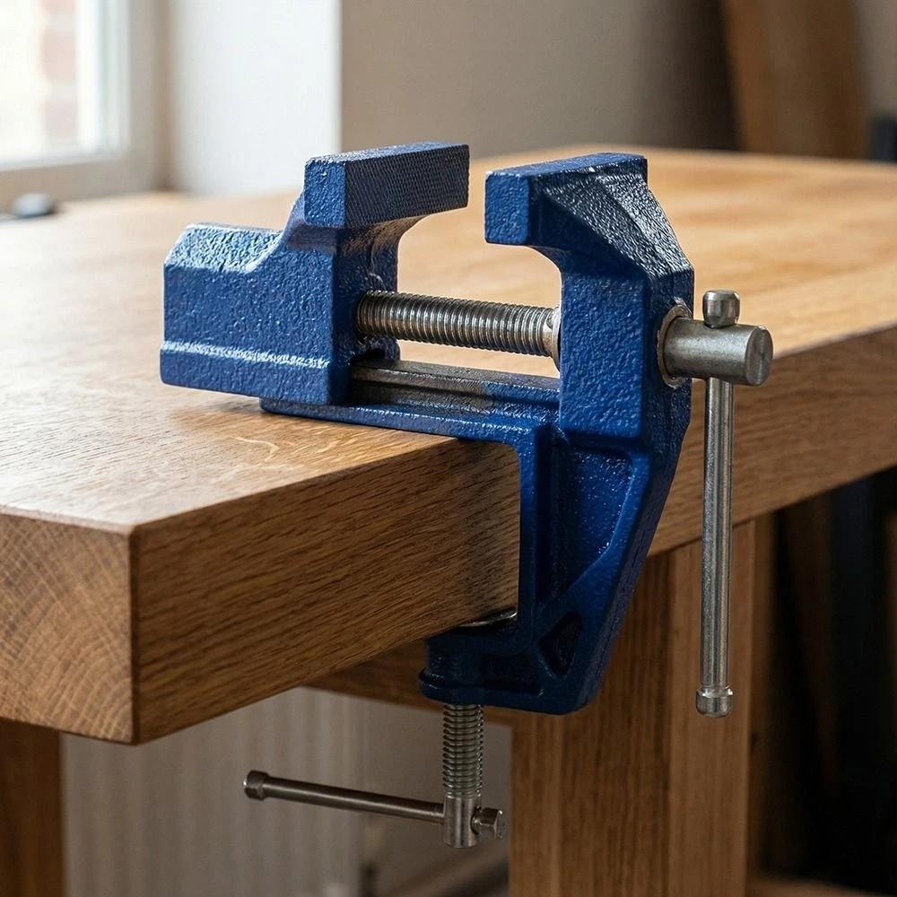 Tools Cast Steel Portable Small Vice Heavy-Duty Non-Slip Jaw Table Clamp Compact Heavy-Duty Work Vise Metalworking