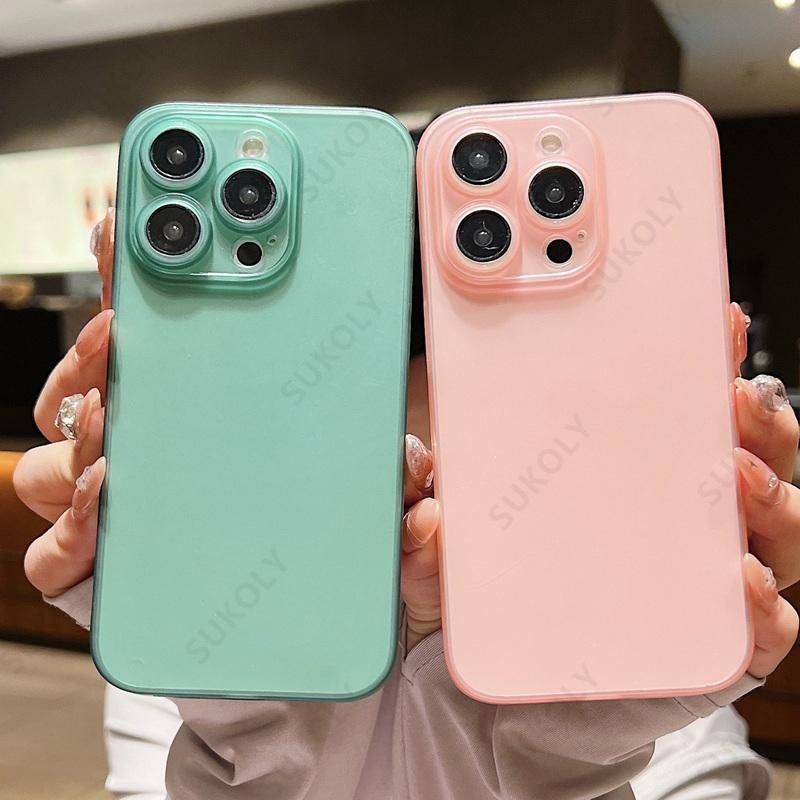 Solid Color Ultra Thin Matte Phone Case For iPhone 17 Pro Max 17 Air 16 15 14 13 Transparent Cover Coque