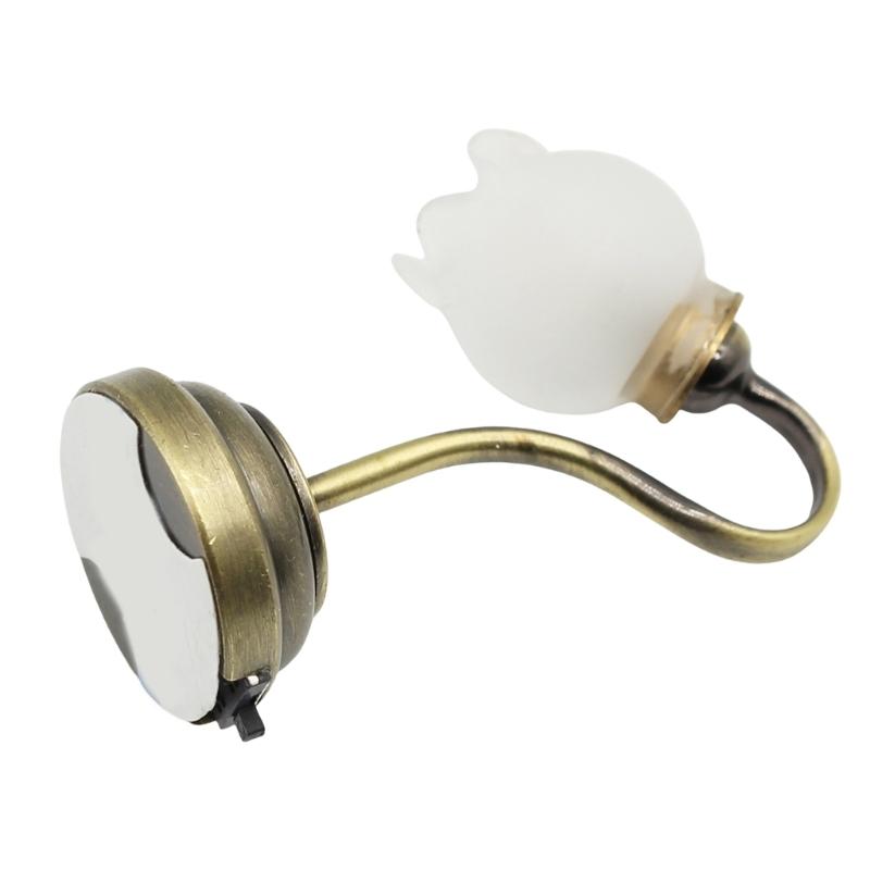 Retro Flower Shade LED Table Lamp for 1/12 Dollhouses Miniature LED Light Dollhouses Display Accessories and Decoration