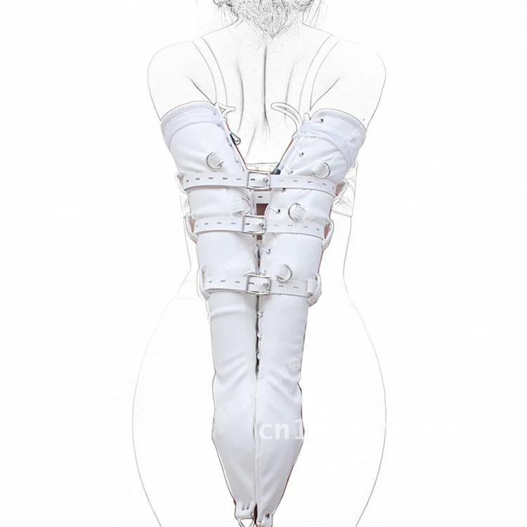 Bondage Armbinder Slave Roleplay Kit Armbinder Erotic Sex Toys PU Leather Arm Restraint Glove Straight Sleeve Adult
